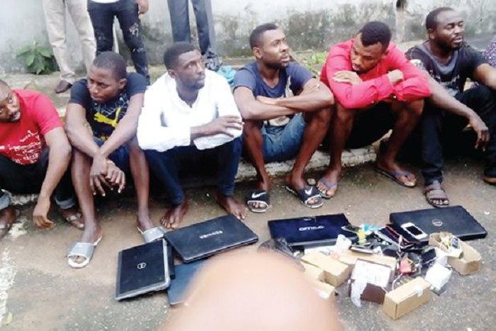The arrested Yahoo-Yahoo boys