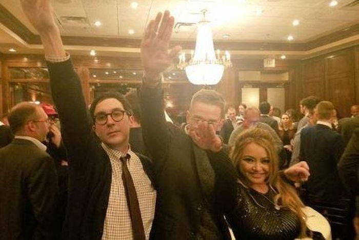 Alt-right members doing the Nazi salute