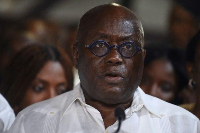 Ghana's President-elect Nana Akufo-Addo reads his acceptance speech during a ceremony in December 2016