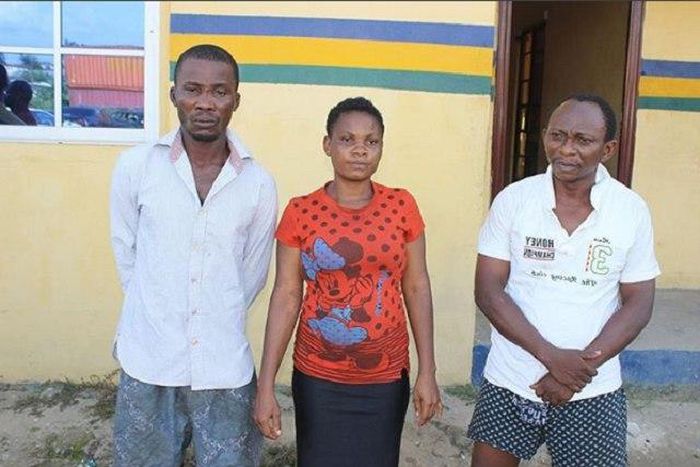 The three suspects, Stanley Mgbiri, Blessing Mkpowu and Michael Hope