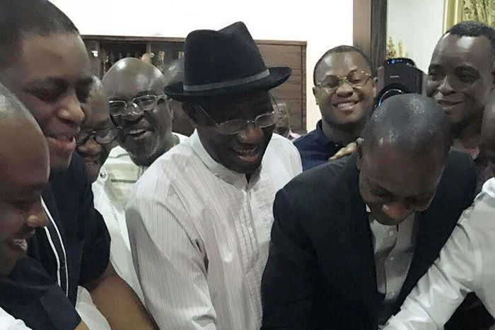 Femi Fani-Kayode with Goodluck Jonathan and other guests at the birthday