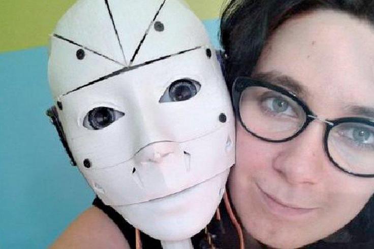 Lily and her fiance robot.