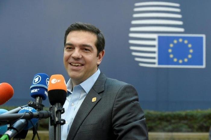 Greek Prime Minister Alexis Tsipras arrives for an EU leaders summit in Brussels on December 15