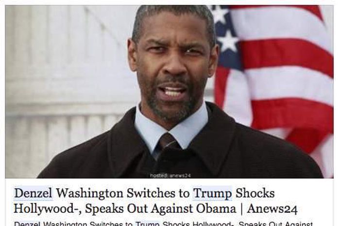 Denzel Washington supposedly endorsing Denzel Trump is a prime example of fake news