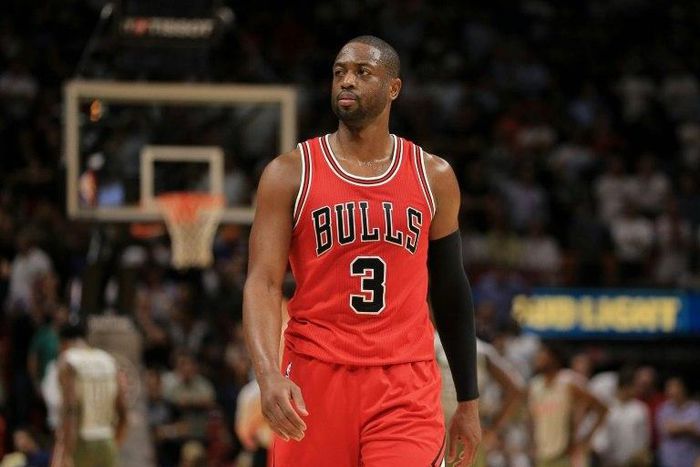 Dwyane Wade of the Chicago Bulls finished with 13 points, seven rebounds and four assists in 32 minutes of playing time against his former team the Miami Heat