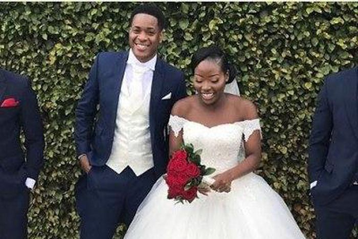 Tboy and his Bride,Yemisi, full of smiles
