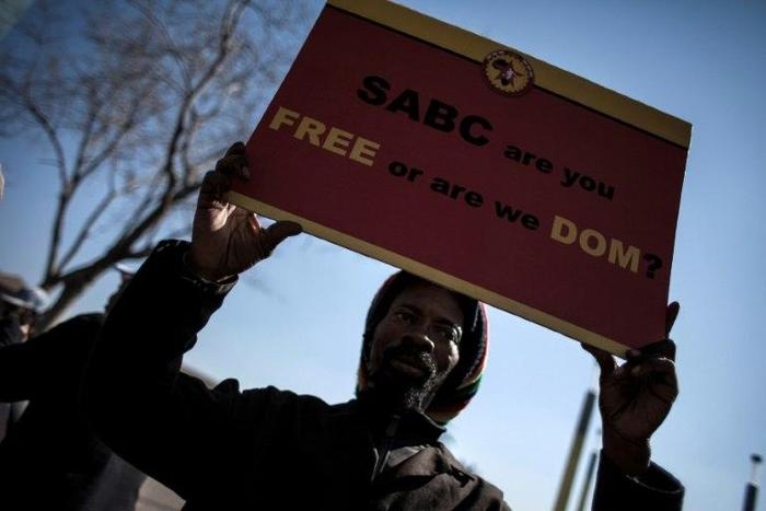A rally against alleged bias and self-censorship in news coverage by the South African Broadcasting Corporation (SABC) in July 2016