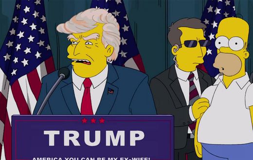 Donald Trump announcing his intention to run for President in an episode of The Simpsons in 2000