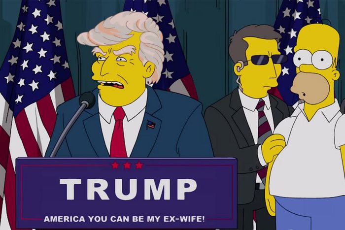 Donald Trump announcing his intention to run for President in an episode of The Simpsons in 2000