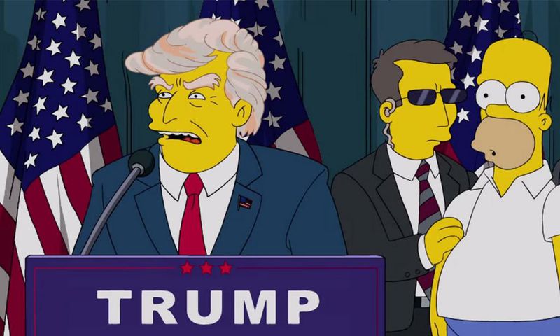 Donald Trump announcing his intention to run for President in an episode of The Simpsons in 2000