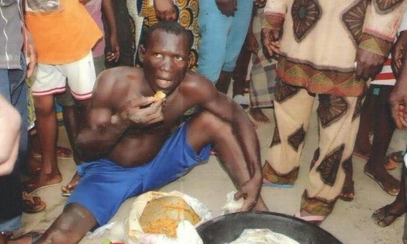 Kaduna Enatimi 'enjoying' his meal