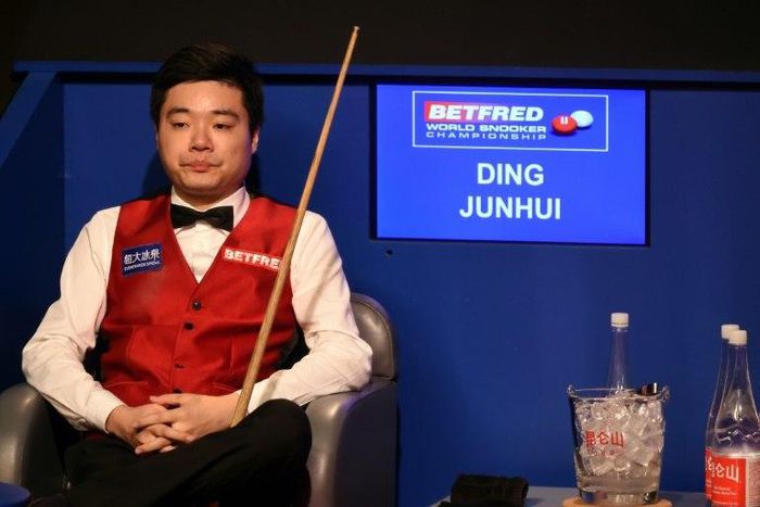China's Ding Junhui during the final session of the final of the World Snooker Championship on May 2, 2016
