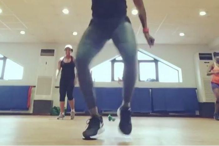 Kate Henshaw dancing