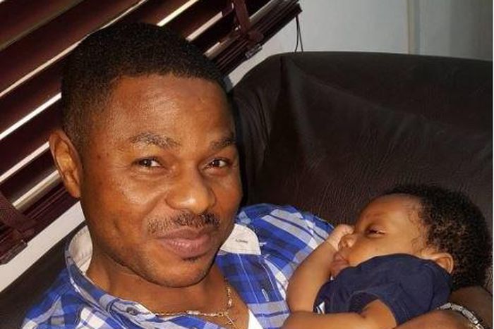 Yinka Ayefele and son