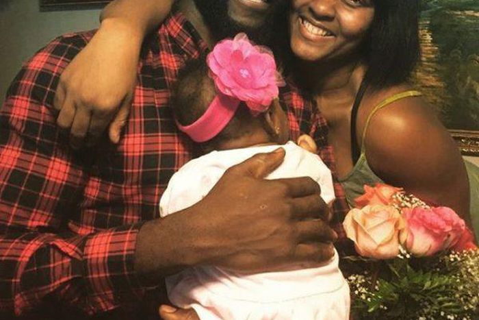 Gbenro, Osas Ajibade with their daughter