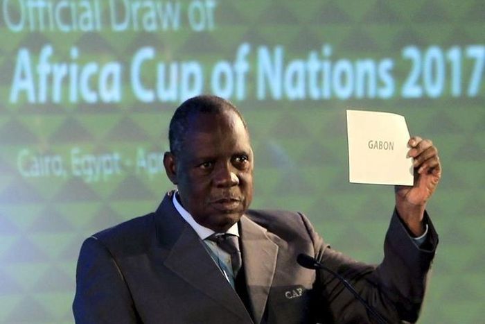 Confederation of African Football (CAF) President Issa Hayatou announces Gabon as host of the 2017 African Cup of Nations during a CAF executive committee meeting in Cairo April 8, 2015. REUTERS/Mohamed Abd El Ghany