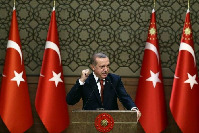 On October 26, 2016, Turkish President Recep Tayyip Erdogan speaks in Ankara