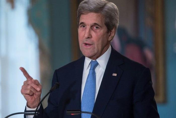US Secretary of State John Kerry said it would be up to the US Department of Justice and the FBI to respond to further questions about the Clinton email probe