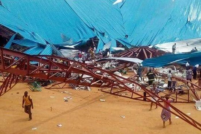 Photo of the collapsed church