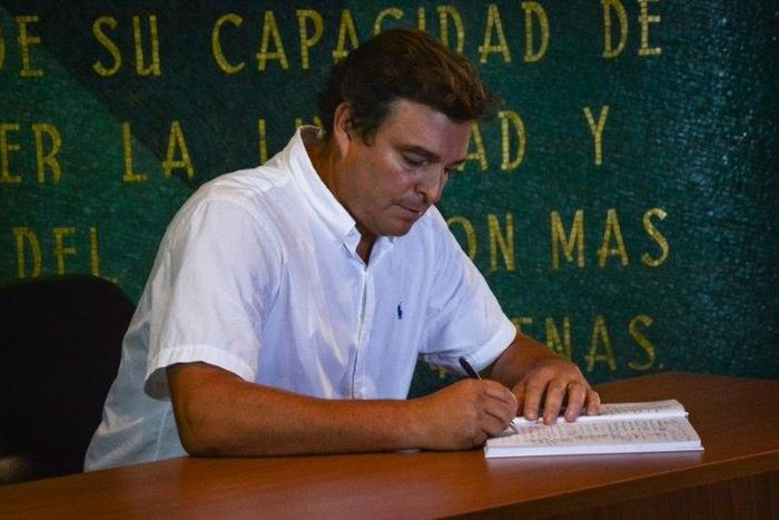 Son of Revolutionary leader Fidel Castro, Antonio Castro Soto del Valle and many others, signed an oath of allegiance to his father's revolution concept at Revolution Square Jose Marti's memorial in Havana, on November 28, 2016