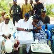 Akeredolu with guests at his Owo home