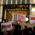  People protest outside Trump Tower following President-elect Donald Trump's election victory in Manhattan, New York, U.S., November 9, 2016.