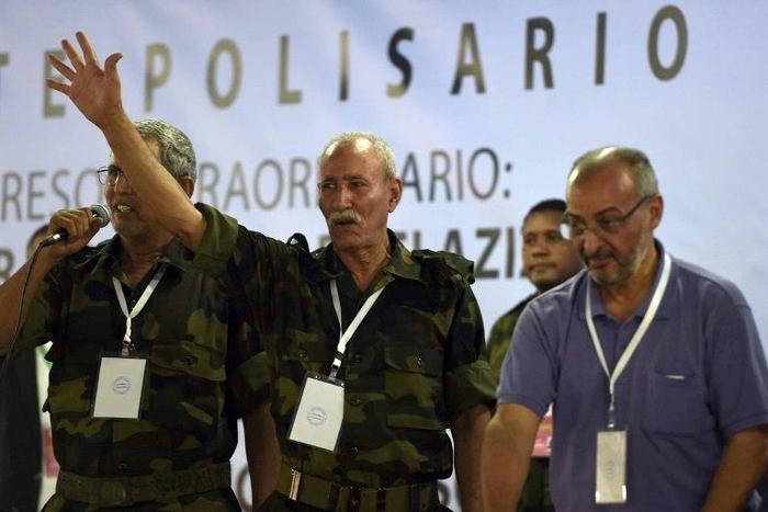 Polisario secretary general Brahim Ghali at the Sahrawi refugee camp in Dakhla, Algeria in July