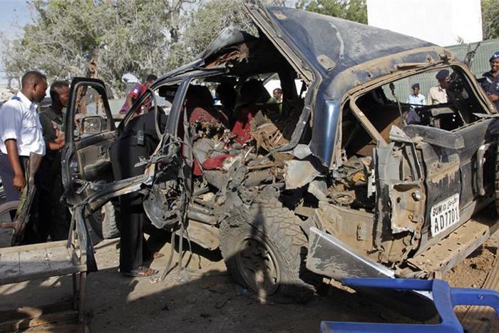 Mogadishu suicide car bombing in March 2016.