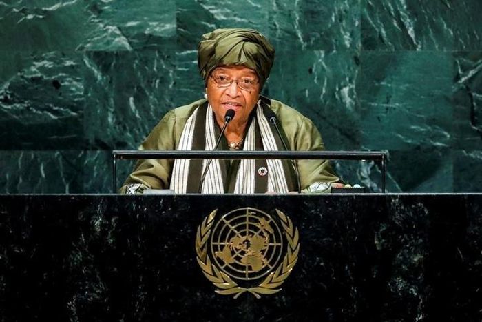 Liberia's President Ellen Johnson-Sirleaf addresses the United Nations General Assembly in the Manhattan borough of New York, U.S., September 22, 2016.  REUTERS/Eduardo Munoz