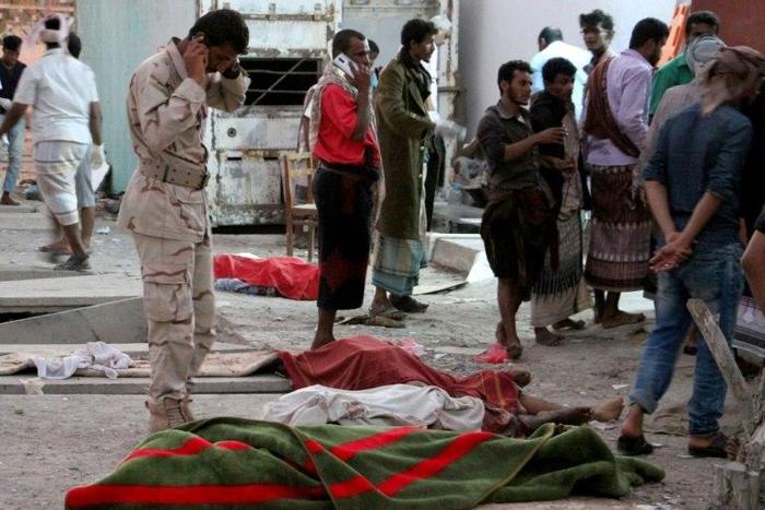 A suicide bomber killed at least 30 Yemeni soldiers in Aden, eight days after a similar bombing in Aden claimed by the Islamic State group killed 48 soldiers (pictured)