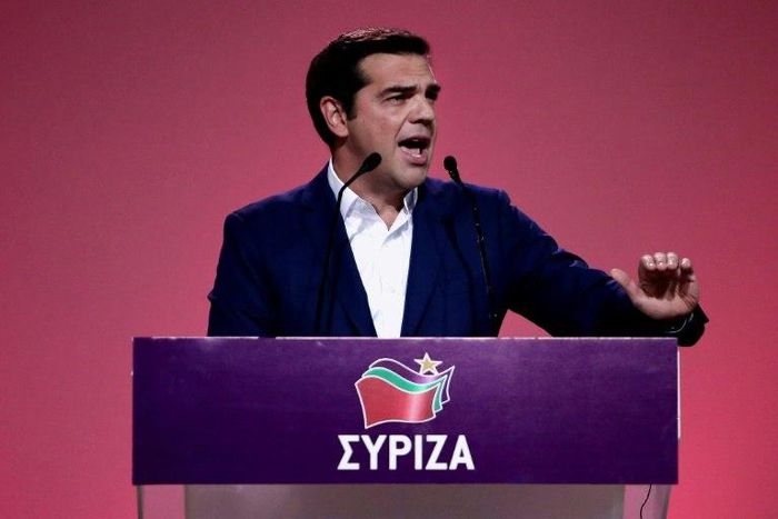 Greek Prime Minister Alexis Tsipras has shrugged off criticism that he abandoned Syriza's radical left-wing principles when he signed Greece up for a multi-billion EU austerity bailout