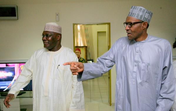 Former Vice President, Atiku Abubakar visits President Muhammadu Buhari in Abuja on June 16, 2015.