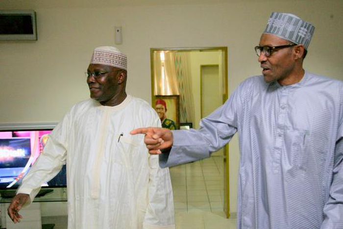 Former Vice President, Atiku Abubakar visits President Muhammadu Buhari in Abuja on June 16, 2015.