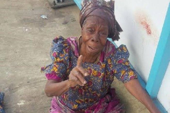 The stranded elderly woman