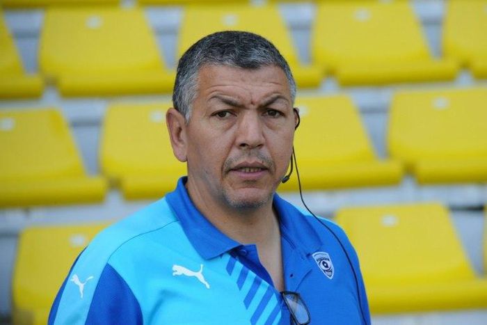 Montpellier's coach Abdelatif Benazzi looks on before the French Top 14 rugby union match La Rochelle vs Montpellier on May 7, 2016 at the Marcel Deflandre stadium in La Rochelle, southwestern France