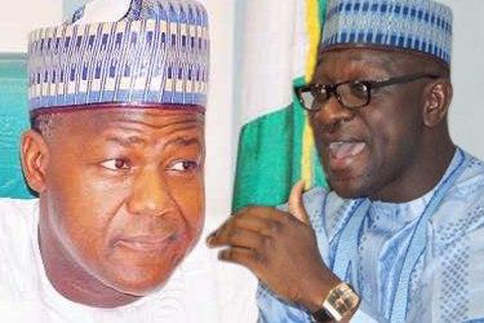 House of Reps Speaker, Yakubu Dogara and Abdulmumin Jibrin