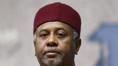 Mohammed Sambo Dasuki listens to a question after his address at Chatham House in London, January 22, 2015.   REUTERS/Andrew Winning