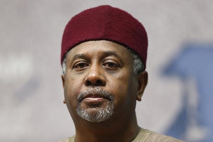 Mohammed Sambo Dasuki listens to a question after his address at Chatham House in London, January 22, 2015.   REUTERS/Andrew Winning
