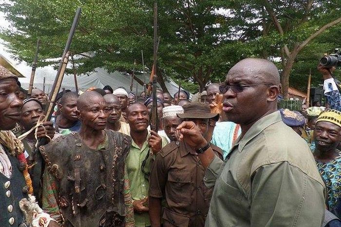 Ayo Fayose inaugurating the Ekiti Grazing Taskforce
