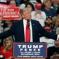 US Republican presidential nominee Donald Trump, seen at a rally in Ohio on October 27, 2016, repeated a modified version of Indian Prime Minister Narendra Modi's Hindi campaign slogan in a new ad aimed at the four million Indian Americans in the US