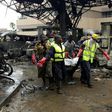 Scene of a gas station explosion in Ghana