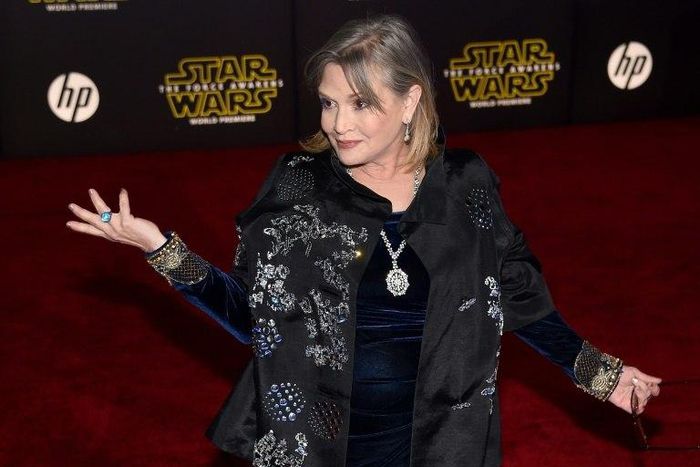 US actress Carrie Fisher attends the premiere of Walt Disney Pictures and Lucasfilm's 'Star Wars: The Force Awakens', at the Dolby Theatre in Hollywood, California, on December 14, 2016