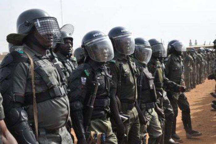Cross section of policemen during the flag off of Operation Harmony in Kafanchan, Kaduna state.
