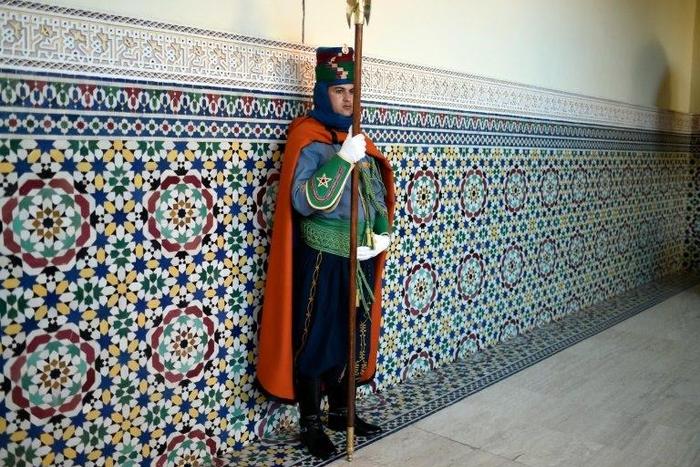A Moroccan guard at the COP22 Climate Change Conference at the Royal Palace in Marrakesh on November 15, 2016