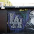A mural in Los Angeles dedicated to US rapper Tupac Shakur, who was gunned down in 1996