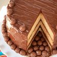 Layered chocolate and Malteesers cake