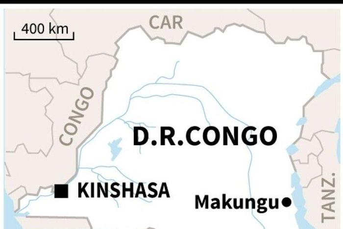 Map locating Makungu, site of a fatal mine accident
