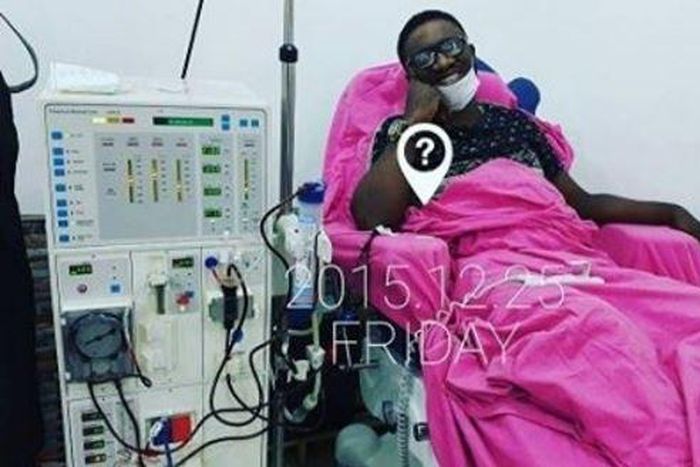 Emma Ugolee during dialysis