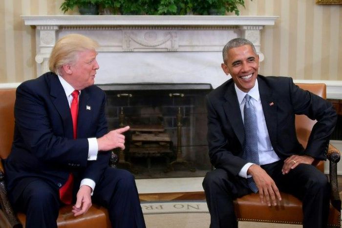 US President Barack Obama meets with President-elect Donald Trump in the Oval Office at the White House on November 10, 2016 in Washington, DC