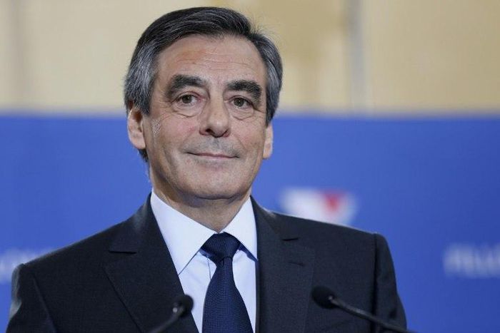 French member of Parliament and candidate for the right-wing primaries ahead of France's 2017 presidential elections, Francois Fillon looks on as he delivers a speech following the first results of the primary's second round on November 27, 2016